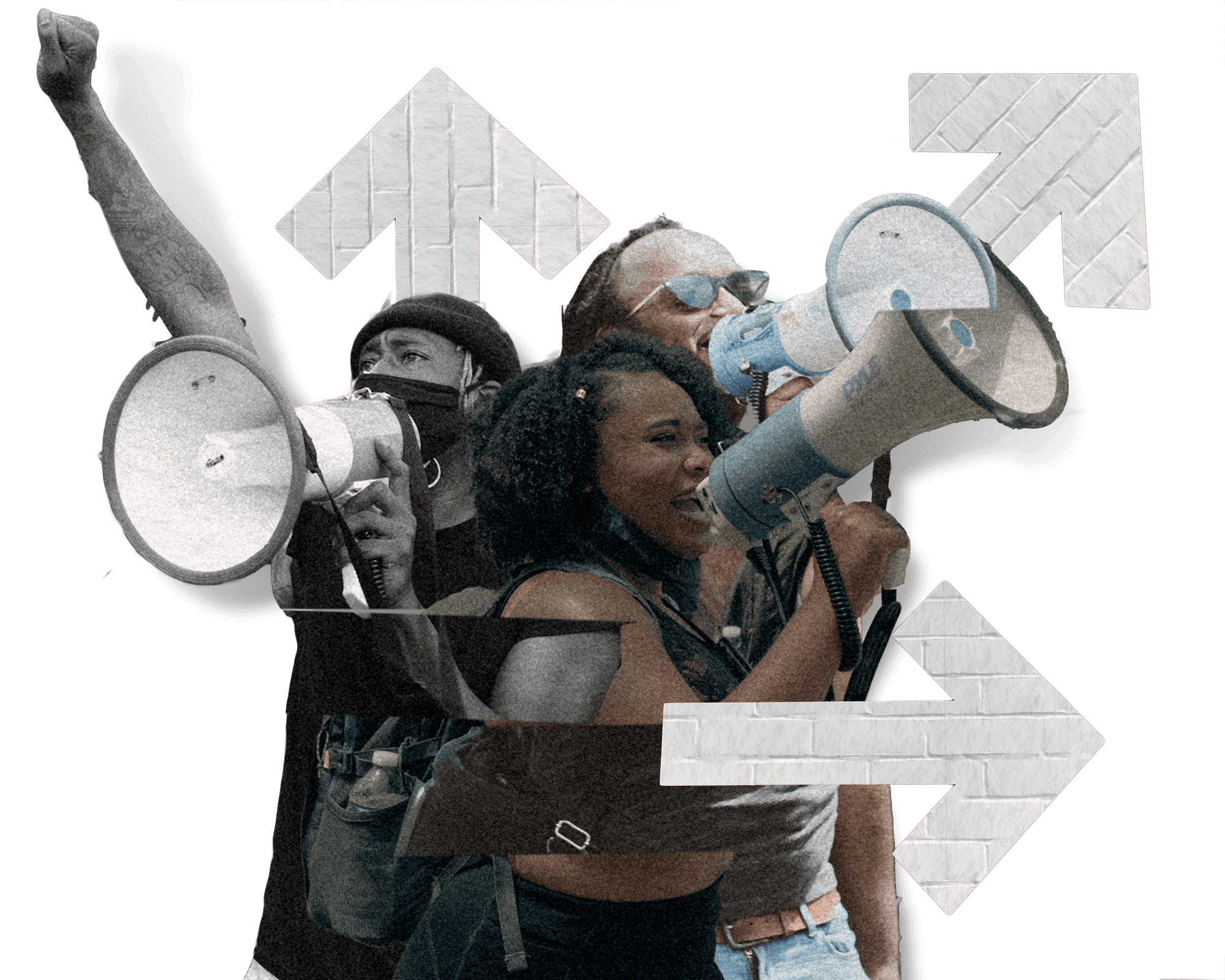 Illustration of community members organizing together